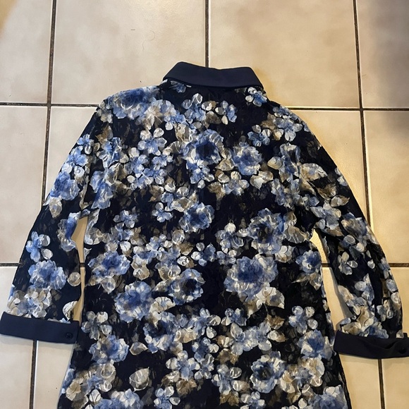 Anne Fontaine Navy and Gold Floral Top - Picture 4 of 4